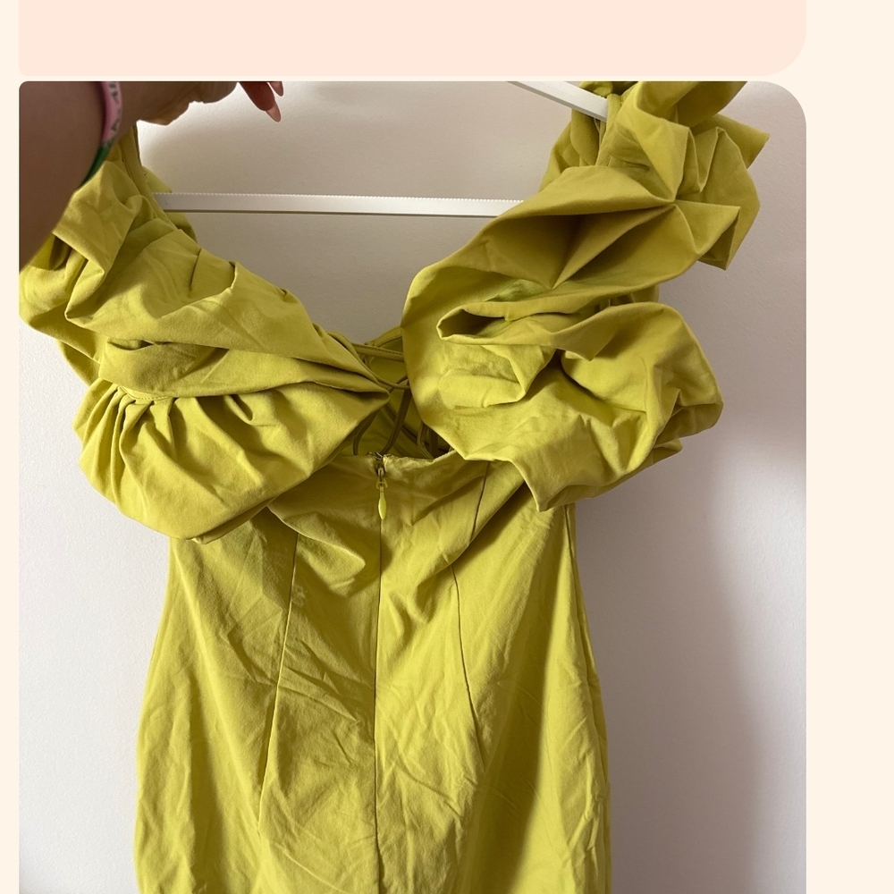 Chic Ruffle Mini Dress - Lime - Picture 4 of 4